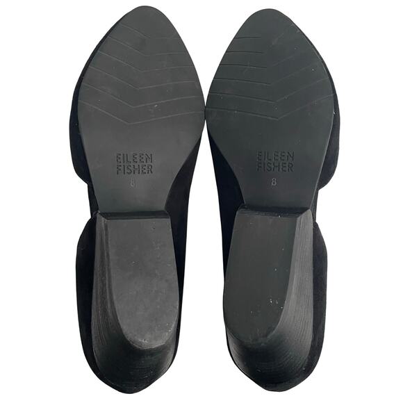 Eileen Fisher Lily Half D'Orsay Pump Heels Black Suede Women's sz 8 - Picture 13 of 13